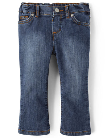 The Children'S Place Baby Girls And Toddler Girls Basic Bootcut Jeans, Victory Blue Wash, 18-24 Months