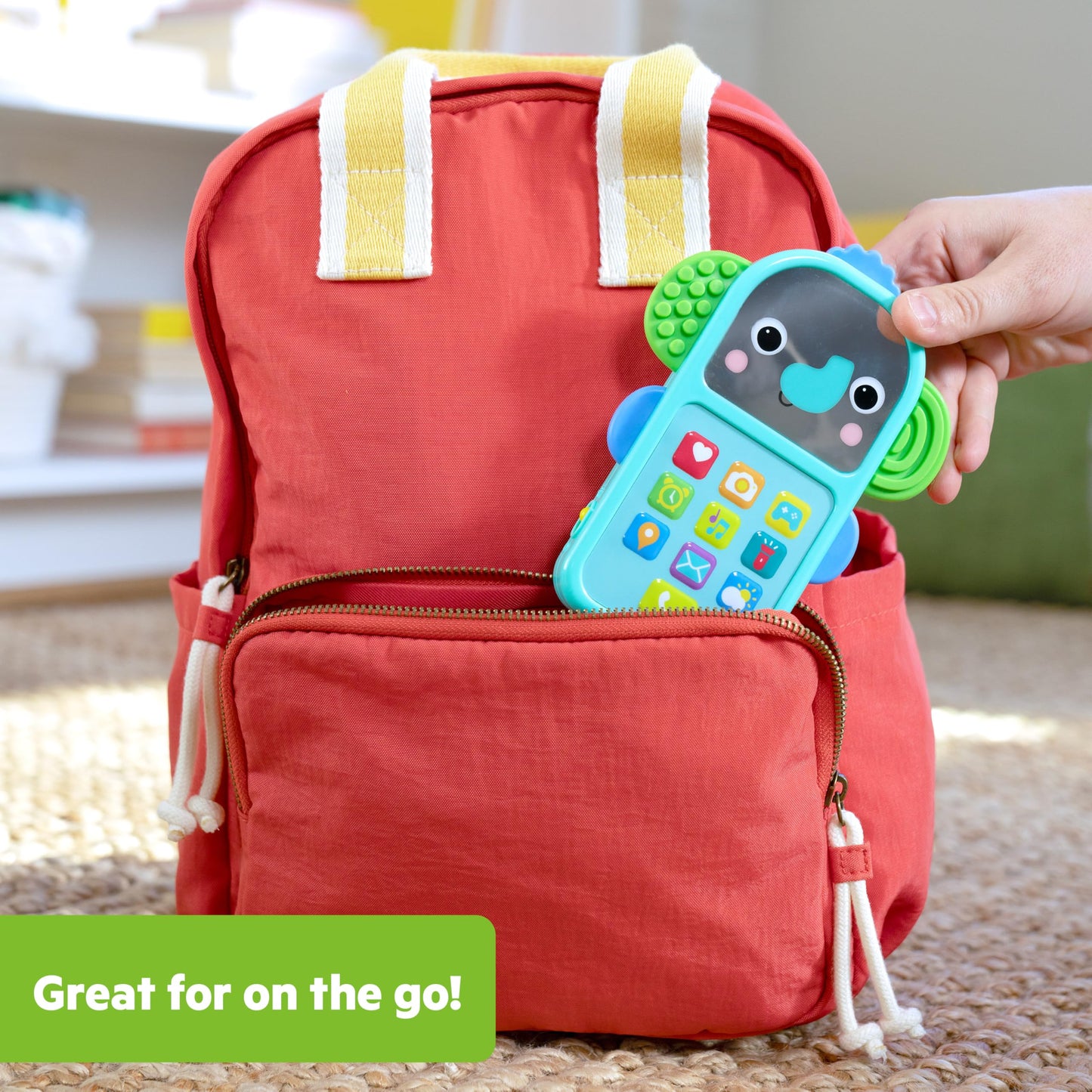 Bright Starts Elephone Baby Phone Toy for Mini-Me Fun with Music and 20+ Sound Effects, 6 Months & Up