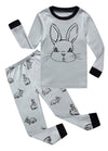 Family Feeling Baby Boys Girls Rabbit Easter Pajamas Cotton Grey Pjs Long Sleeve Jammies Bunny Infant Kids Size 18-24 Months