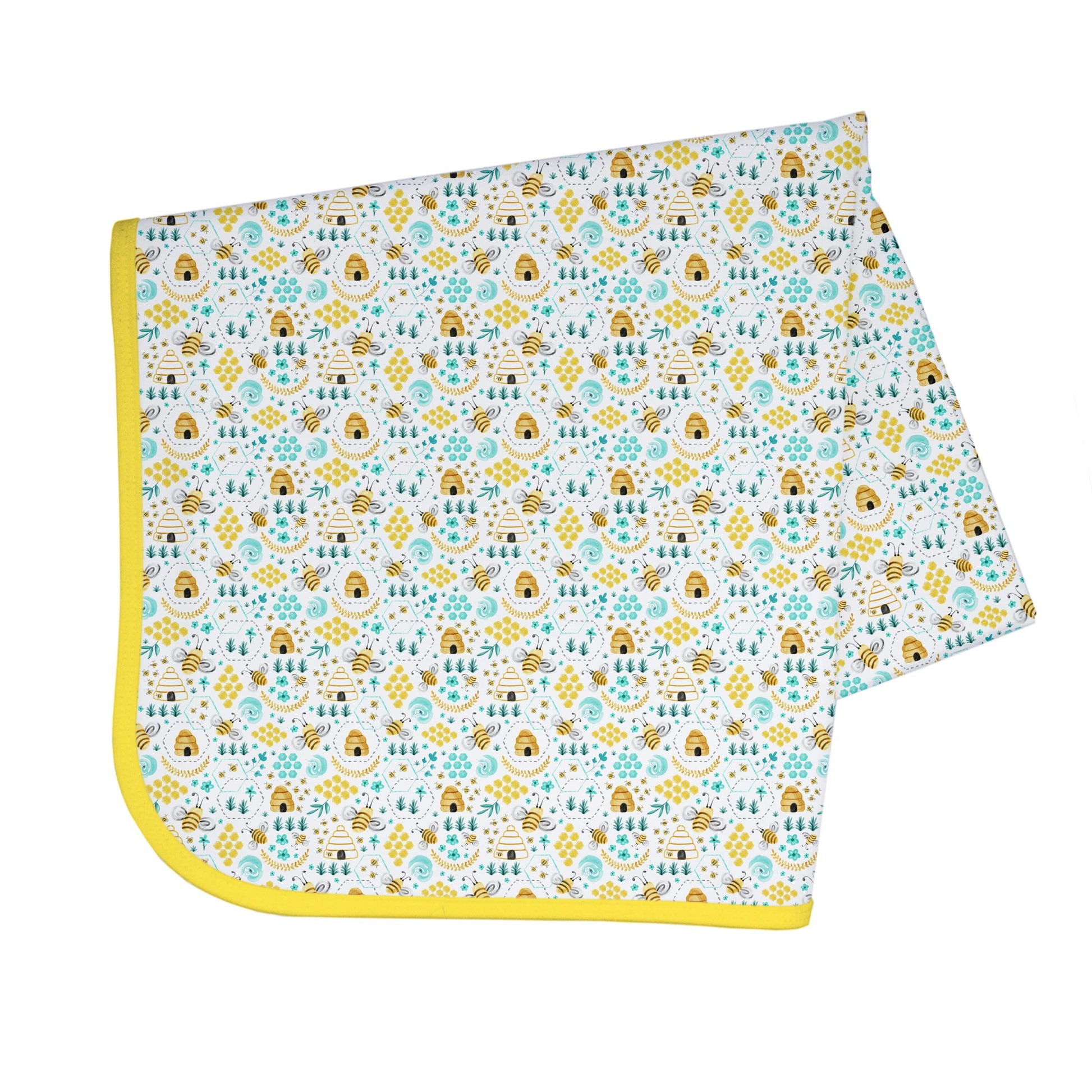 Bapronbaby Busy Bees Splash Mat - Waterproof Catch-All For Under High Chairs, Floors, Tables, Playtime Or Arts & Crafts - Machin