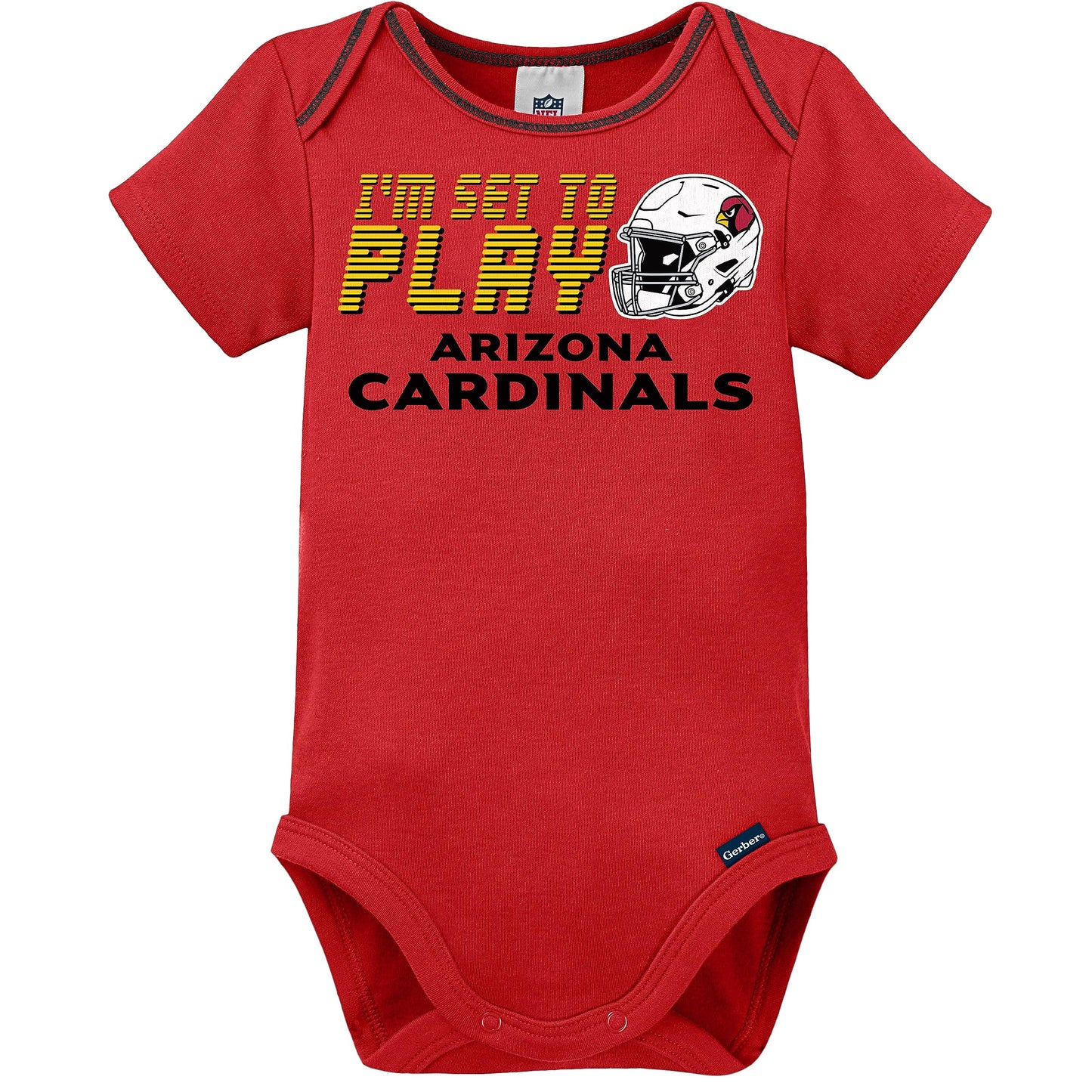 Gerber Nfl Arizona Cardinals 3 Pack Bodysuit Sleep N Play Footie Cap Registry Gift Set, Red/White Arizona Cardinals, 0-3M