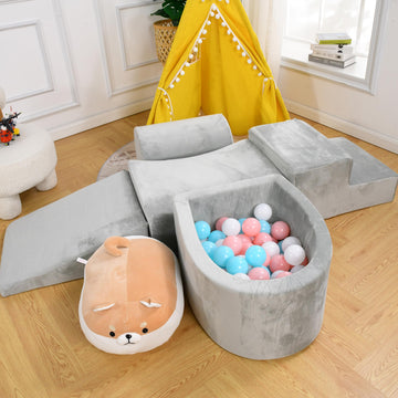 Zysmalat Foam Climbing Blocks For Toddlers 1-3 Inside - Soft Play Climb And Crawl Activity Play Set - Luxury Velvet Indoor Soft