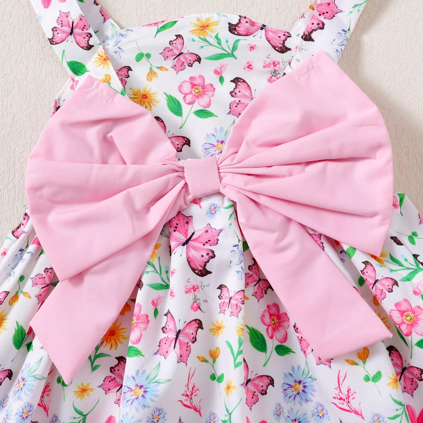 Baby Girl Dress Newborn Boho Summer Dress Halter Short Sleeve Floral Dresses Pink Baby Outfit Set Infant Clothes For Girls 0-3 M