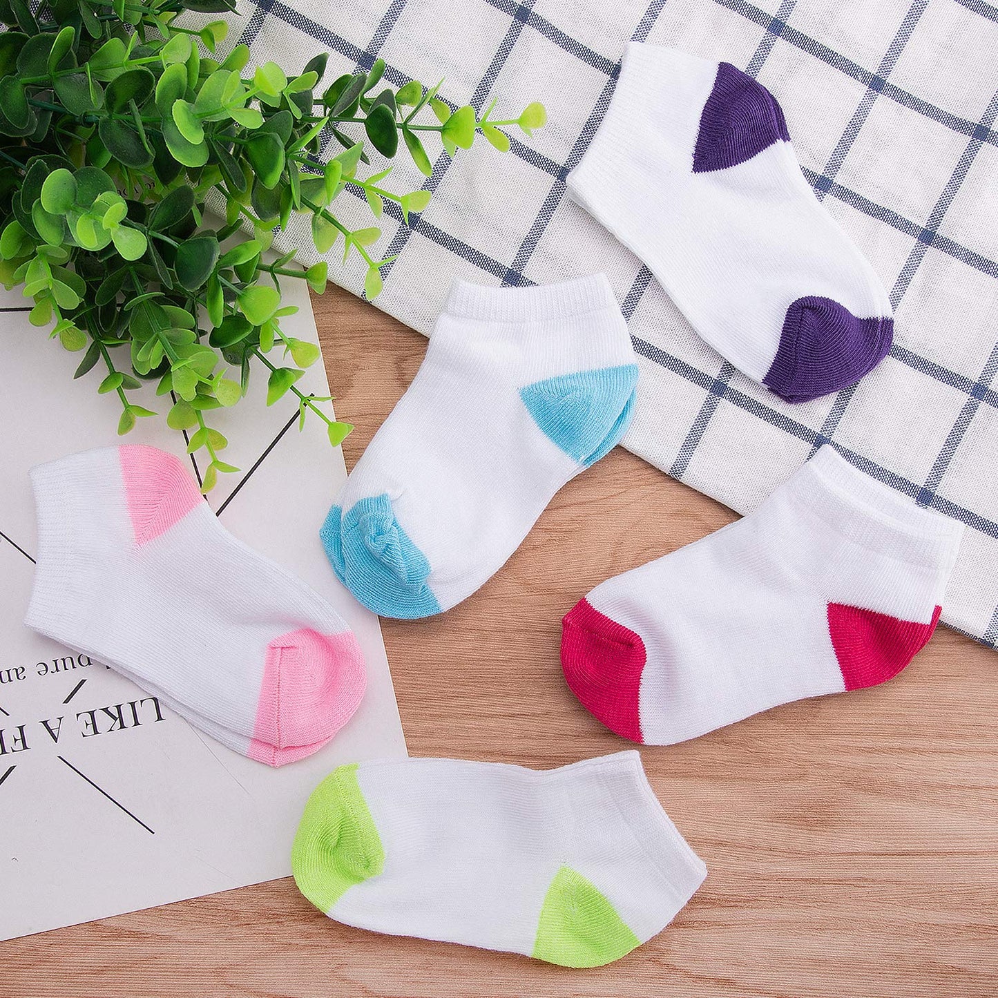 Duufin 25 Pairs Toddler Ankle Socks Low Cut Kids Half Cushion Socks Low Rise Ankle Socks For Boys And Girls (Multicolor A, 6-8X)