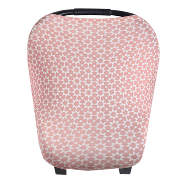 Baby Car Seat Cover Canopy And Nursing Cover Multi-Use Stretchy 5 In 1 Gift'Star' By Copper Pearl