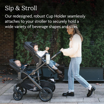 Uppababy Cup Holder For Vista, Cruz, Minu Strollers - Quick, Intuitive Attachment + Removal - Securely Holds Various Size Bevera