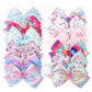 4.5Inch Bows For Girls Boutique Grosgrain Ribbon Rainbow Hair Bow Alligator Hair Clips Pigtail Bows Unicorn Hair Clips For Baby