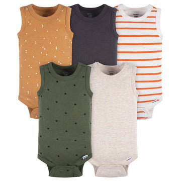 Gerber Baby Boys Multi-Pack Sleeveless Onesies Bodysuit Green Stars 6-9 Months