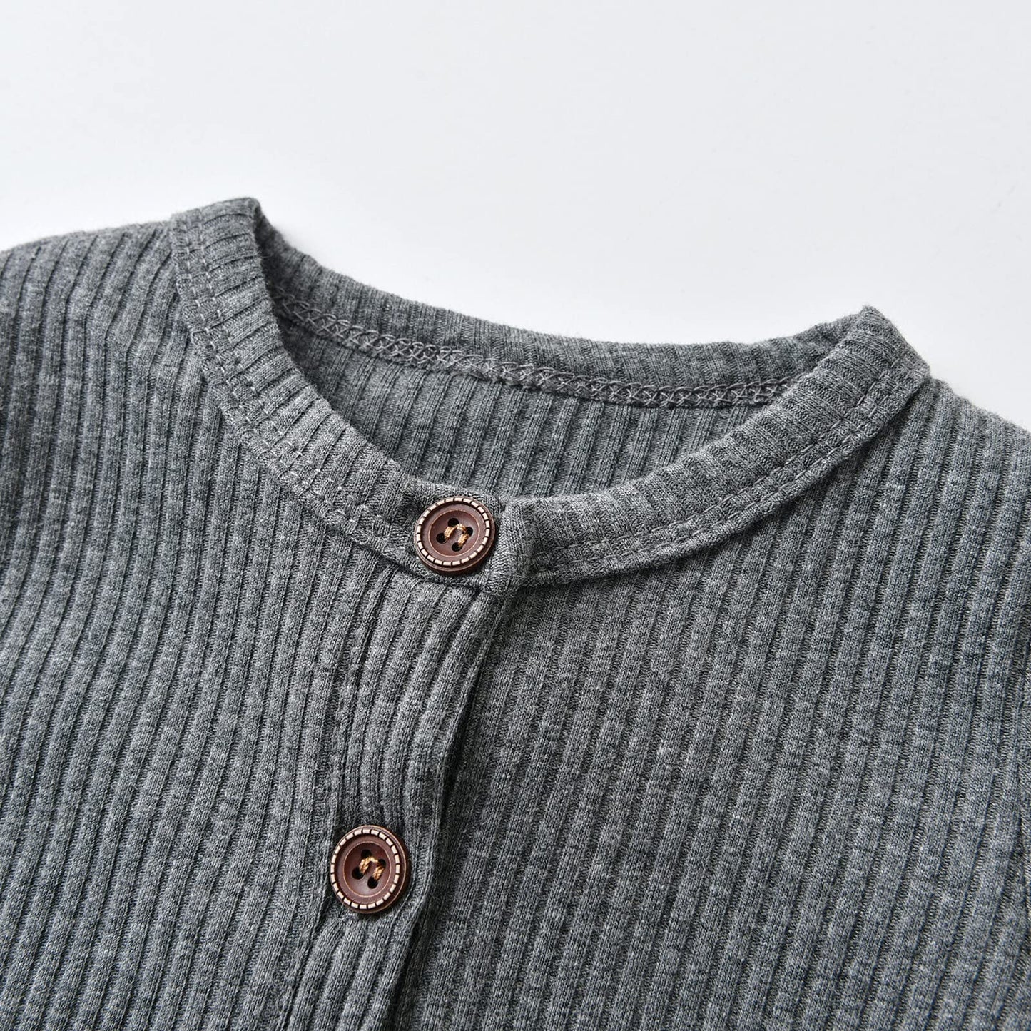 Baby Boy Girl 2 Pack Solid Romper Short/Long Sleeve One Piece Jumpsuits Clothes Sets (Dark Grey & Light Grey, 12-18 Months)