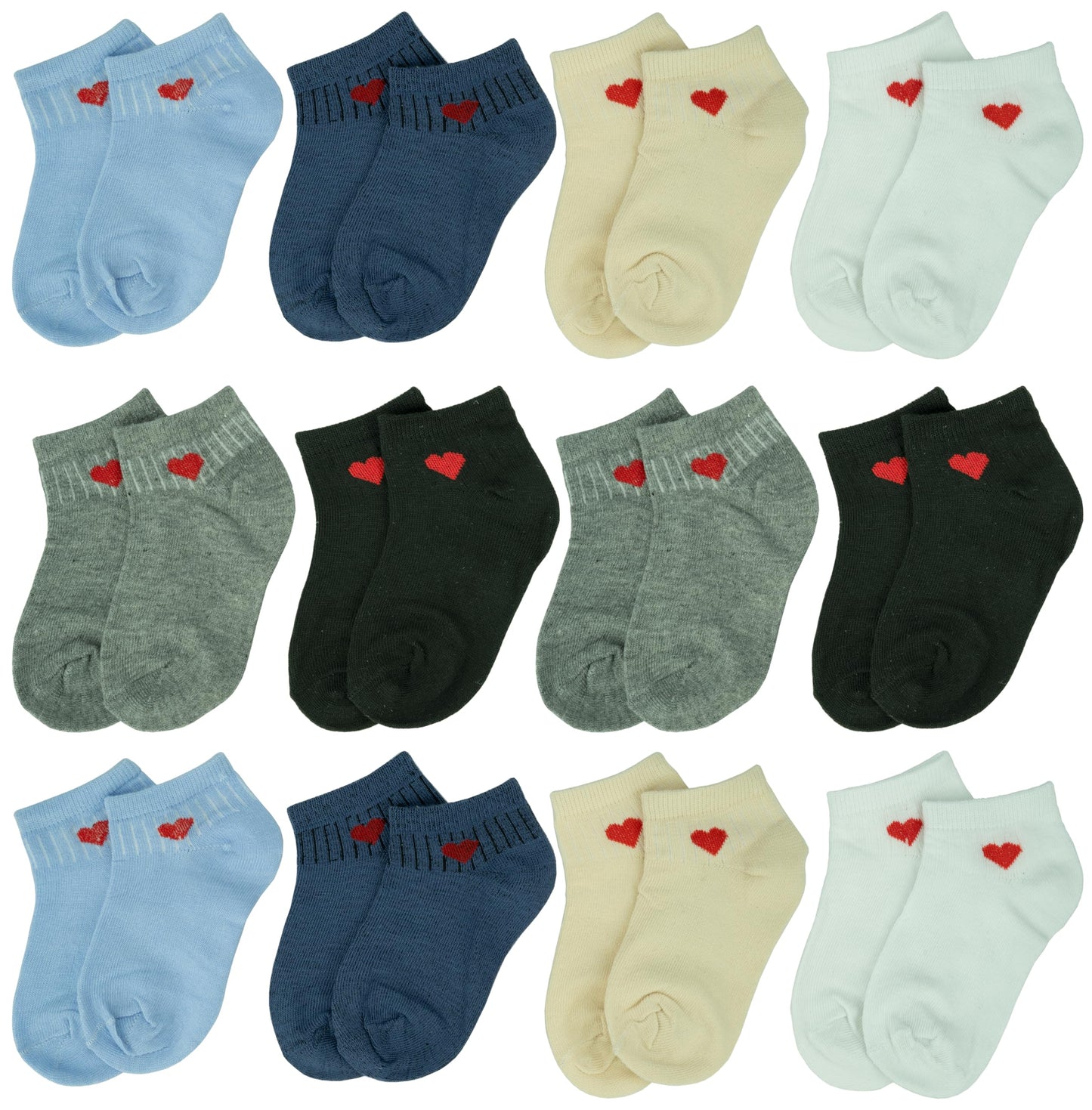 Gelante 12 Pairs Girl Children Toddler Kids Cotton Ankle Socks Sk111 (0-2)
