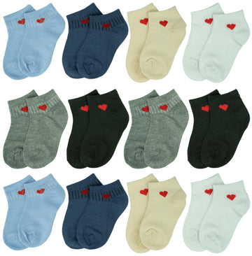 Gelante 12 Pairs Girl Children Toddler Kids Cotton Ankle Socks Sk111 (0-2)