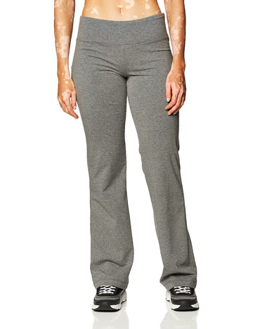 Jockey Womens Activewear Cotton Stretch Bootleg Pant, Charcoal, S