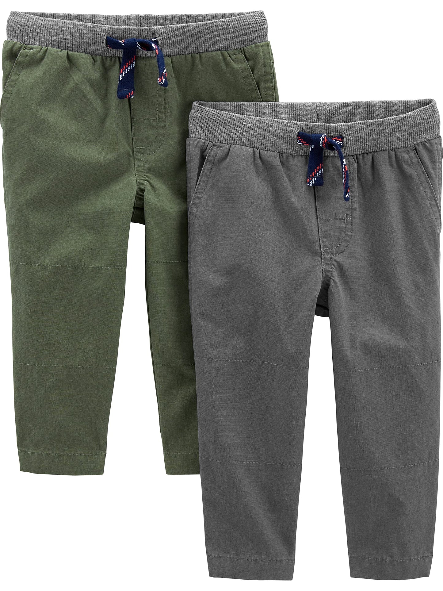 Simple Joys by Carters Baby Boys 2-Pack Pull On Pant, Green/Grey, 3T