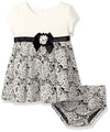 Bonnie Baby Baby Short Sleeved Knit Dress Set, Black/White, 24 Months