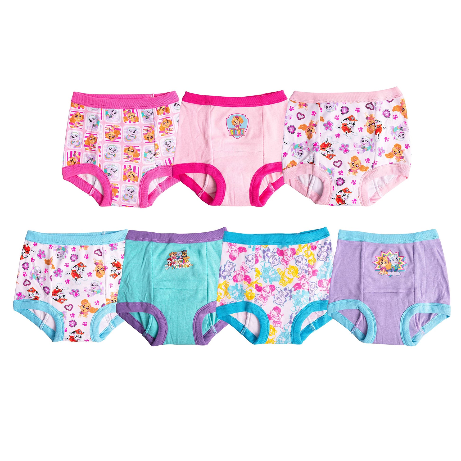 Paw Patrol Girls Toddler Potty Training Pants With Chase, Skye & More With Success Chart & Stickers Size 18, 2T, 3T, 4T, 7Pack,