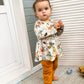 3Pcs Baby Girl Clothes Ruffle Floral Shirt Tops Pants Headband Outfit Sets (Yellow, 6-9 Months)