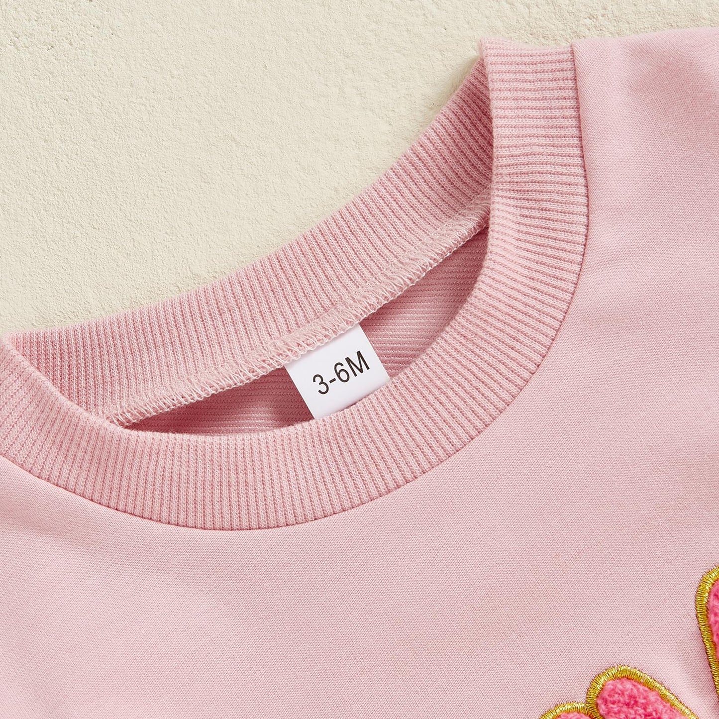 Fiomva Valentines Day Baby Girl Outfit Infant Bubble Romper Newborn First Valentine Outfits Toddler Sweatshirt Clothes (E Embroi