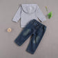 Fhutpw Toddler Baby Boy Outfits Hoodie Sweatshirts & Jeans Clothes Set Fall Winter 6 9 12 18 24 Months (C-Gray, 2T / 3T)