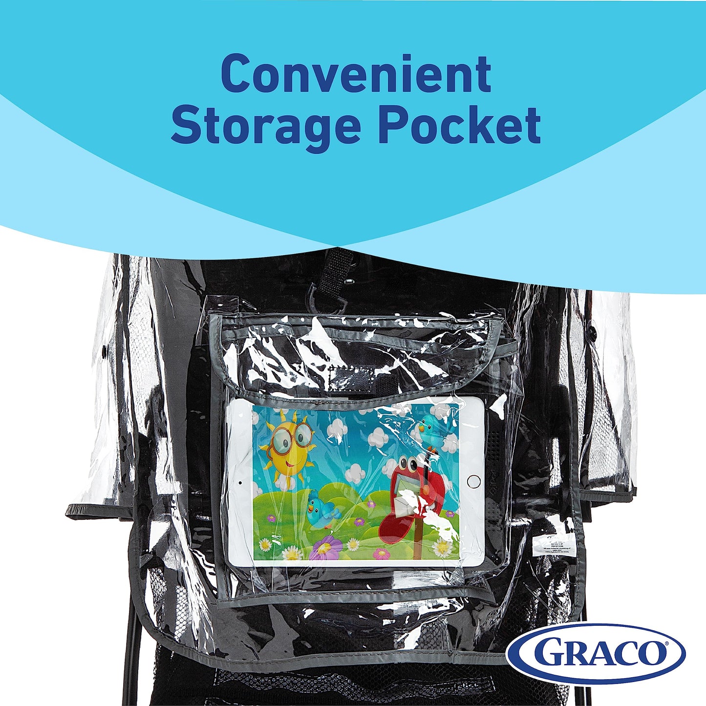 Graco Universal Baby Stroller Plastic Rain Cover & Weather Shield, Lightweight Waterproof Weathershield, Clear Vinyl Infant Car