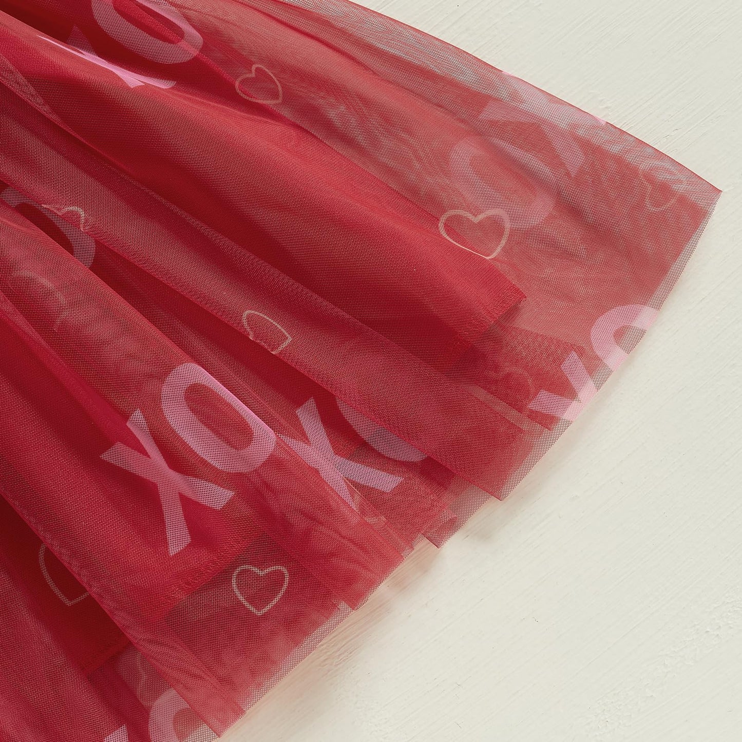 Toddler Valentines Day Tutu Dress Baby Girl Heart Layered Tulle Dress Little Girl Princess Dresses Valentines Outfit (Heart & Xo