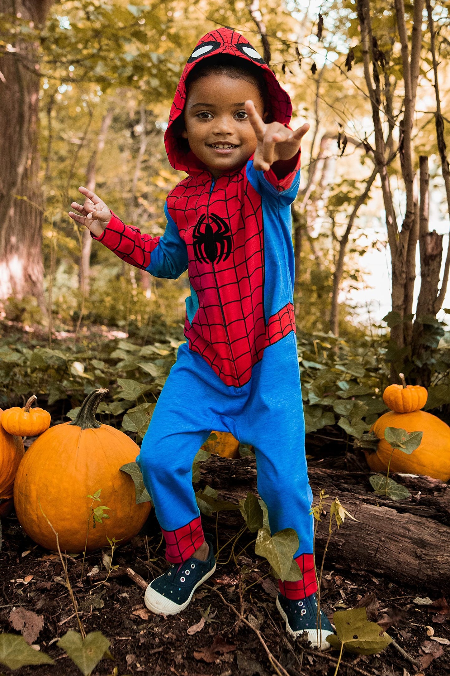 Avengers Spider-Man Toddler Boys Zip Up Cosplay Coverall 4T