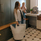 Parker Baby Co. Nursery Laundry Hamper - Large Felt Storage Basket And Baby Hamper For Nursery (White)