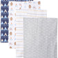 Luvable Friends Unisex Baby Cotton Flannel Burp Cloths, Tribe, One Size