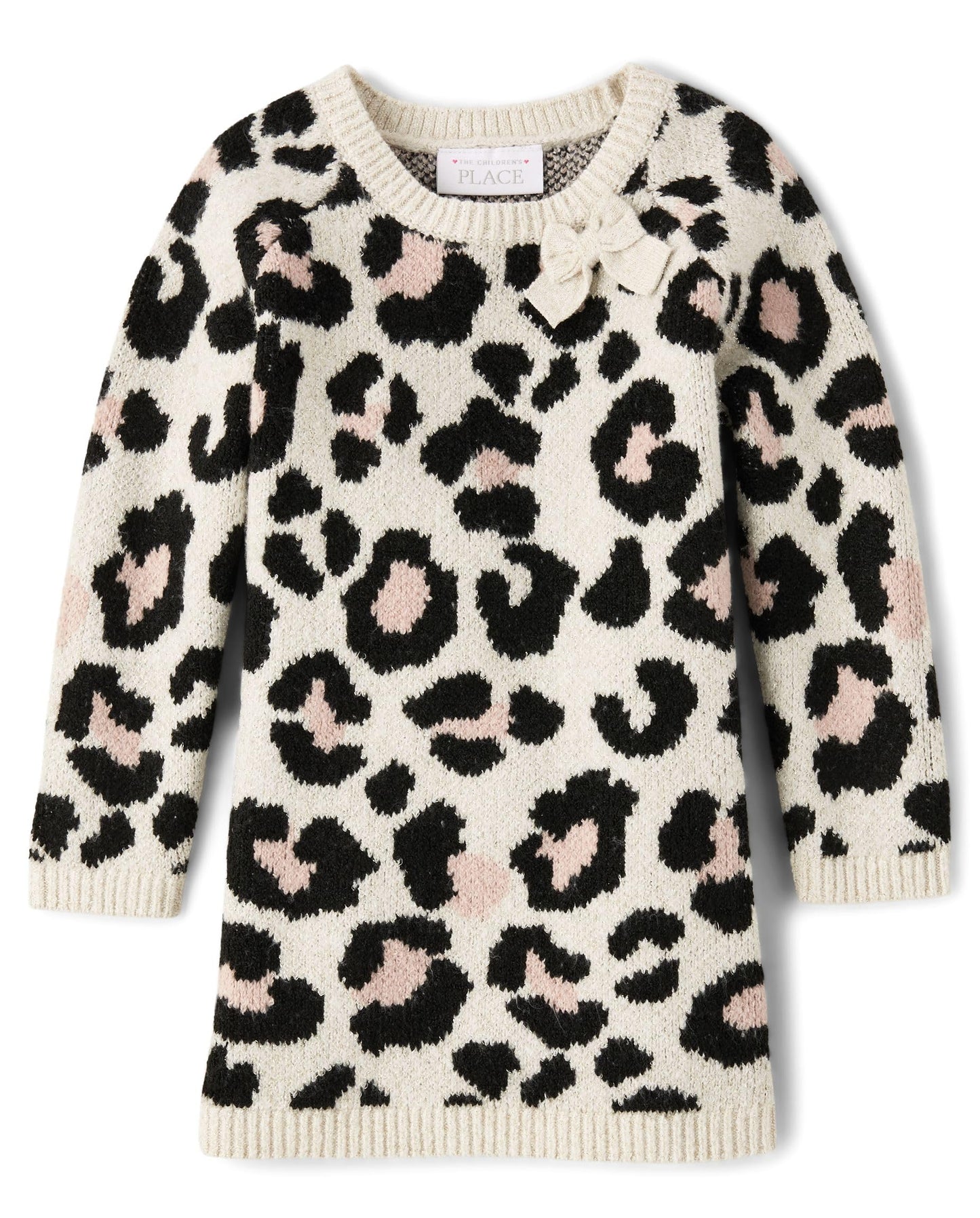 The Children'S Place,Baby-Girls,And Toddler Long Sleeve Sweater Dress,Leopard,12 Months,18 Months