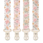 Stadela Baby Fabric Pacifier Clip Holder, Plastic Clip, 4-Pack, Flowers Pattern, Lilly Set