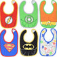 Justice League Baby Boys 6 Pack Bibs Superman Batman Flash Aquaman Green Lantern
