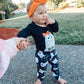 Hiha Baby Halloween Outfits Toddler Girls Boys One Piece Romper Ghost Pants Headband Halloween Clothes 3Pcs (Girls, 0-3Months)