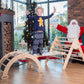 WoodandHearts Montessori Climbing Set - Foldable Triangle Climber with Slide, Ramp, Arch - Wooden Toddler Climbing Toys Indoor P