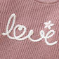 My First Valentines Day Baby Girl Outfit Baby Valentines Day Sweater Love Embroidery Knit Pullover Sweatshirt Top(B-Pink,12-18 M