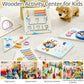 Pillowhale Tangram Activity Wall Busy Board Panels, 12-in-1 Learning Activity Center, Wooden Montessori Sensory Toys for Toddler