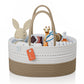 KiddyCare Woven Diaper Caddy Organizer, Large Gray Multi Functional Portable Baby Basket with Handle, Baby Gift for Boy/Girl Nur