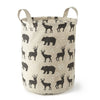 Levtex Baby - Logan Nursery Hamper - Round Fabric Storage Hamper - Bears And Deers - Taupe And Black - Nursery Accessories - Siz