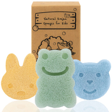 Myhomebody Konjac Baby Sponge For Bathing, Cute Shapes Natural Kids Bath Sponges For Infants, Toddler Bath Time, Natural And Saf