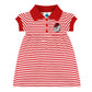 College Baby Striped Game Day Polo Dress With Bloomer - Georgia Bulldogs Bulldog Head Logo - Red/White - 12 Months
