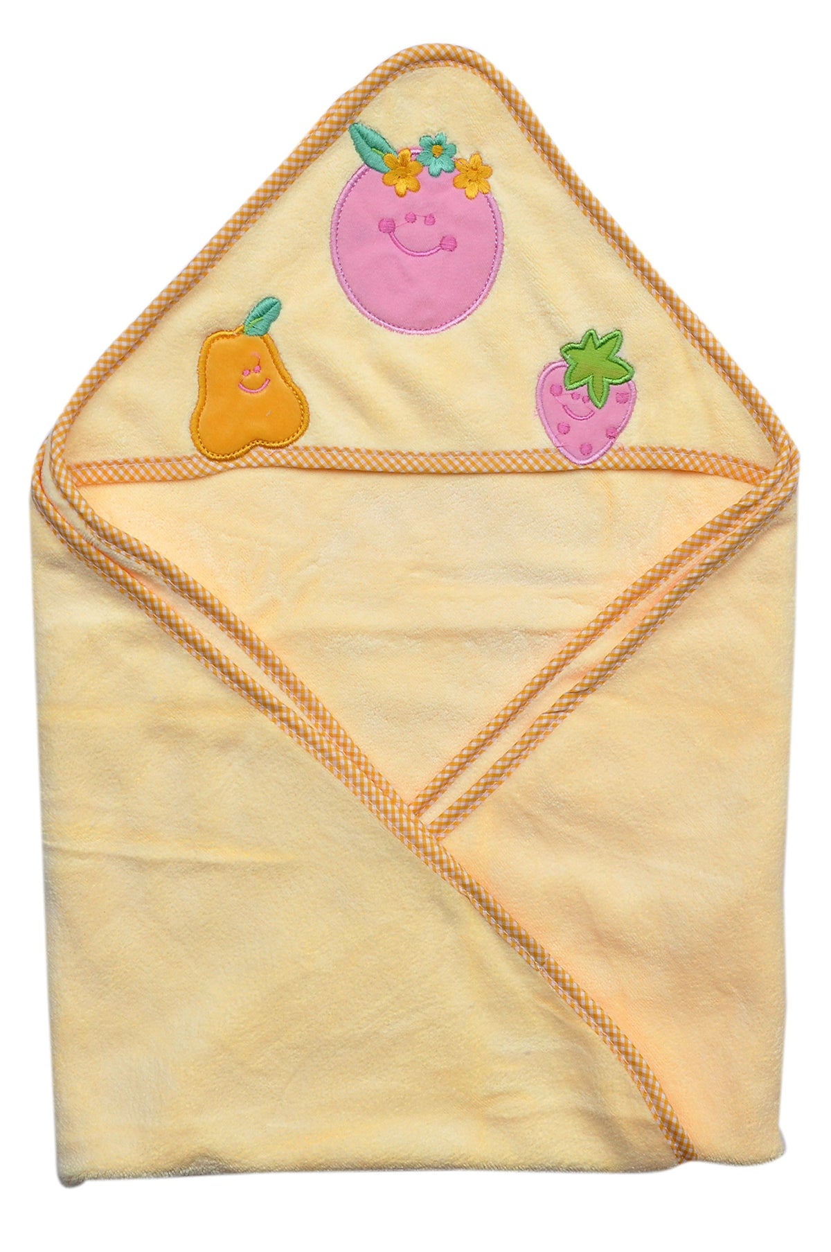 Good Luck 100% Soft Cotton Baby Hooded Towel for Bathing (Towel Light Orange)