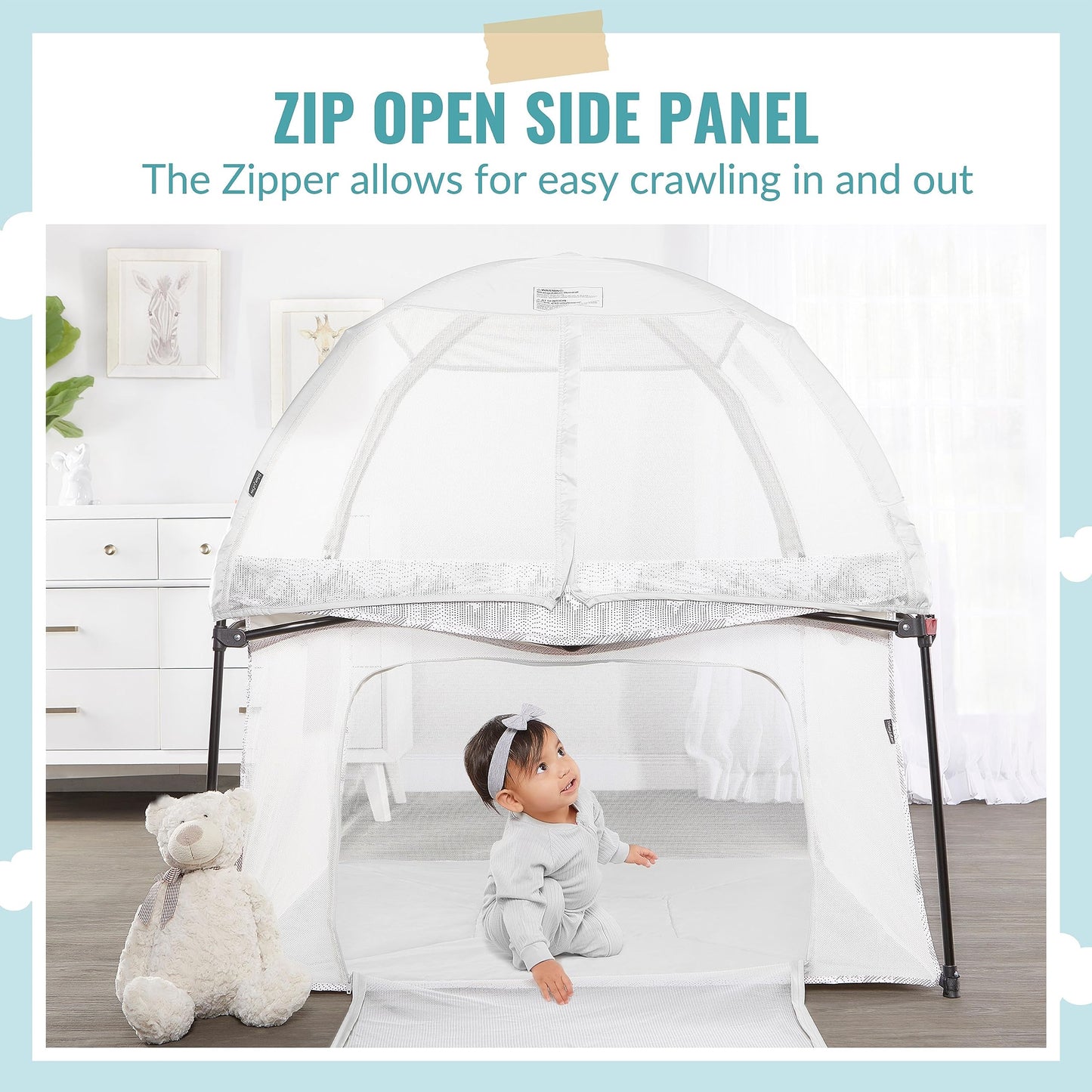 Dream On Me Ziggy Square Baby Playpen With Canopy, Portable And Lightweight Playpen For Babies And Toddler, Indoor And Outdoor P