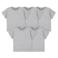 Gerber unisex baby Toddler 5-pack Solid Short Sleeve T-shirts Jersey 160 Gsm Shirt, Heather Grey, 4T US