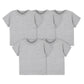 Gerber Baby Toddler 5-Pack Solid Short Sleeve T-Shirts Jersey 160 Gsm, Heather Grey, 12 Months