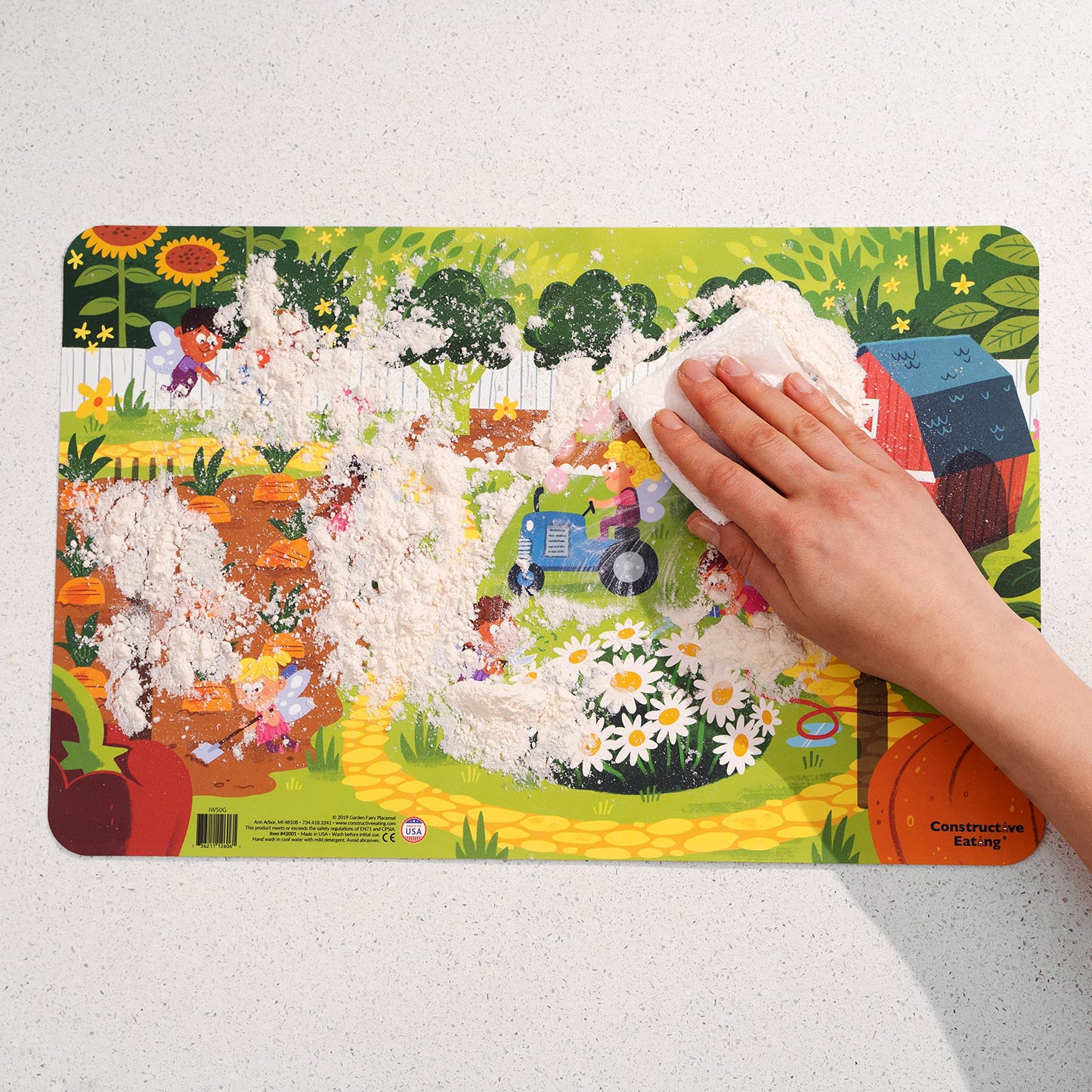 Constructive Eating Garden Fairy Plate, Placemat And Utensil Set
