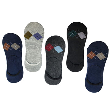 Queery Men Cotton No Show Invisible Loafer Socks Pack Of 5 D1