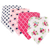 Hudson Baby Unisex Baby Cotton Bandana Bibs, Floral, One Size
