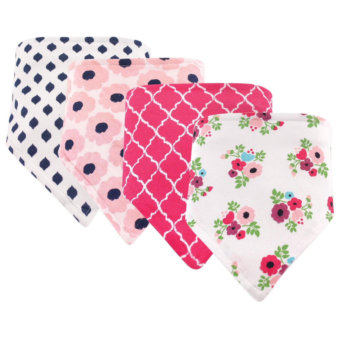 Hudson Baby Unisex Baby Cotton Bandana Bibs, Floral, One Size