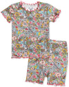 Vaenait Baby Short Sleeve Summer Sleepwear Pajamas 2Pcs Set Shirring Floral-Short M