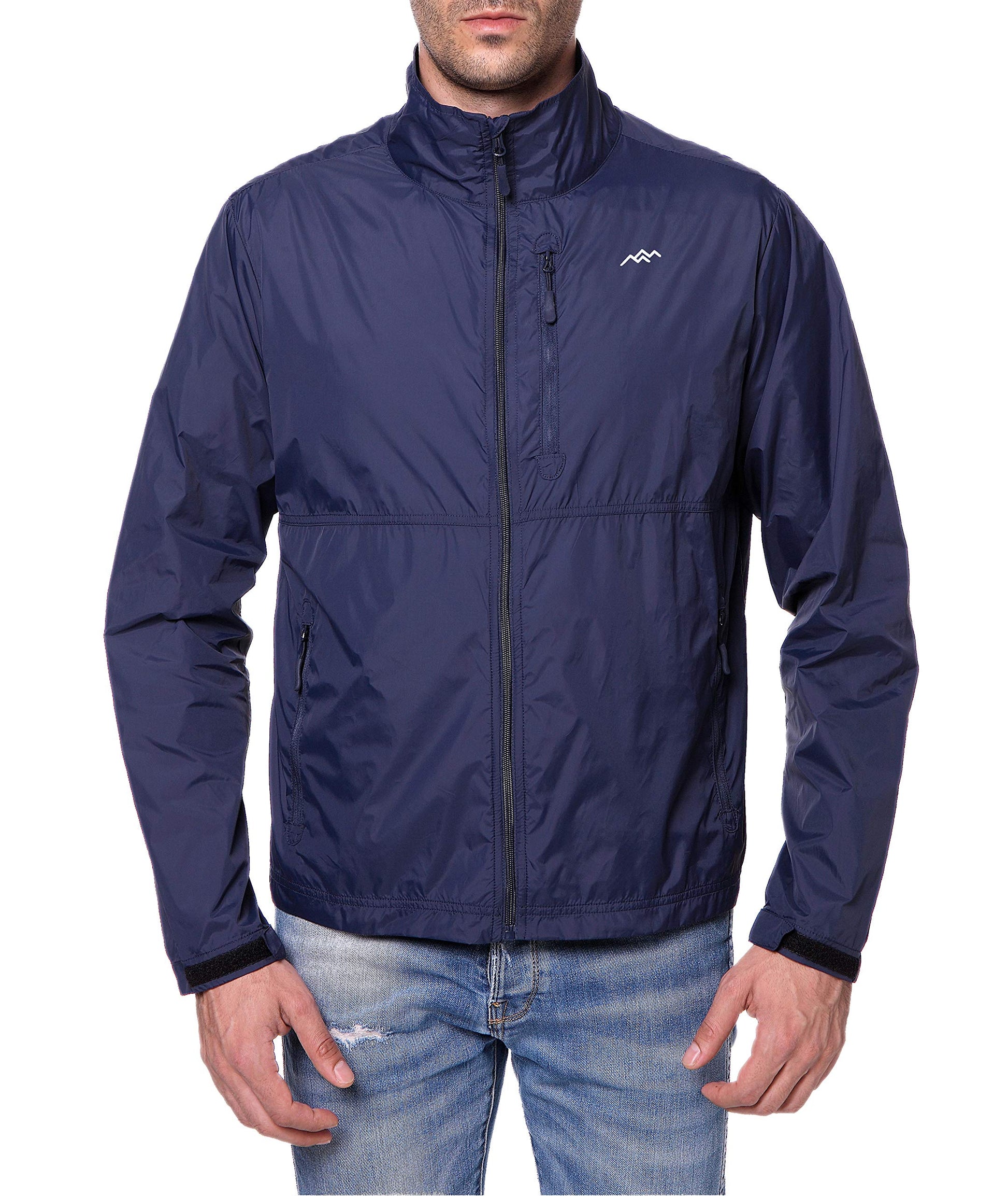 Trailside Supply Co Mens Windbreaker Jackets Lightweight Packable Jacket,Windproof And Dustproof Sapphire Blue Size Small