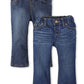The Children'S Place,Baby-Girls,And Toddler Girls Basic Bootcut Jeans,Indigo Stone/Victory Blue Wash 2 Pack,9-12 Months
