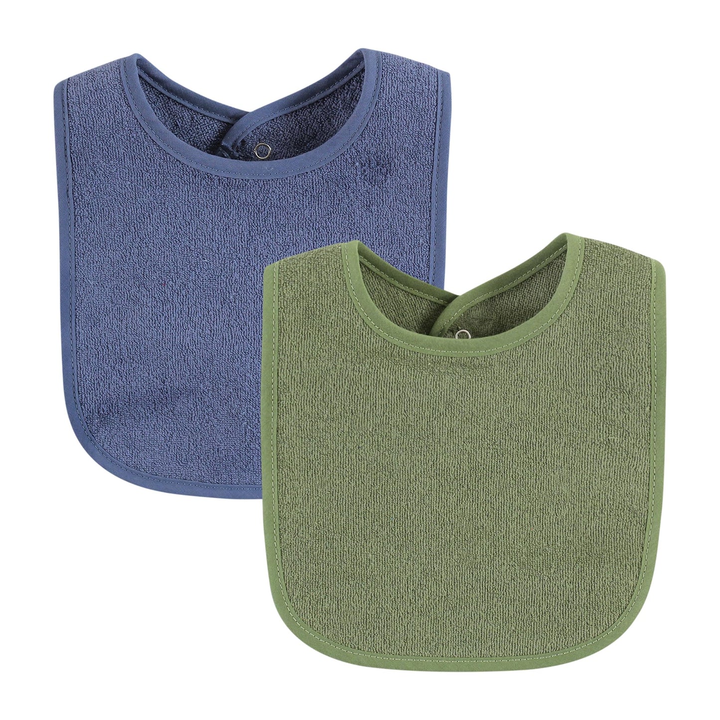 Hudson Baby Unisex Baby Drooler Bib With Waterproof Lining, Blue Burgundy, One Size